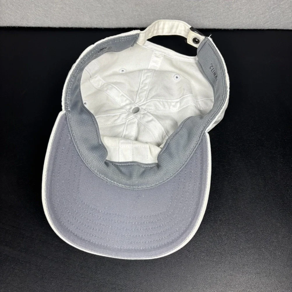 Adidas Three Stripe Life Hat Cap White Adjustable Strapback Multi Language Patch